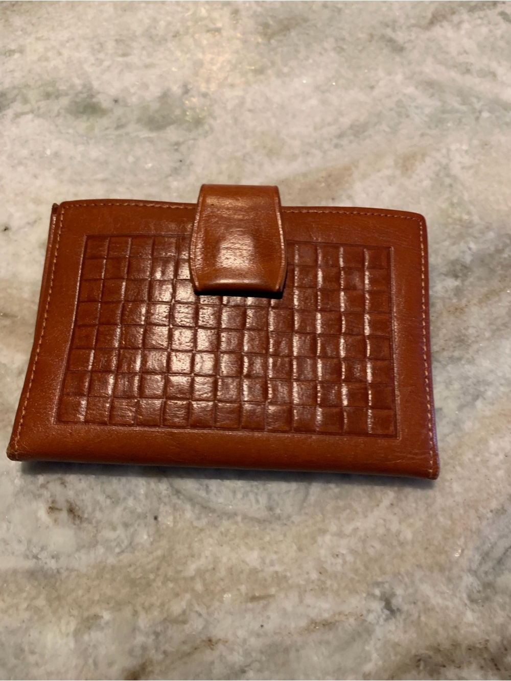 Leather Card & Key Holder in Cognac Brown